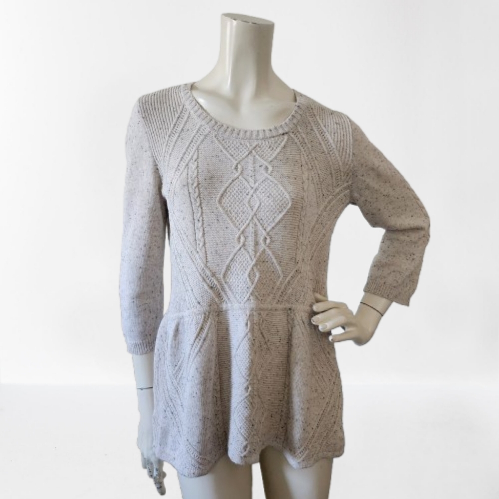 Ivanka Trump Sweater Womens S Cream 3/4 Sleeve